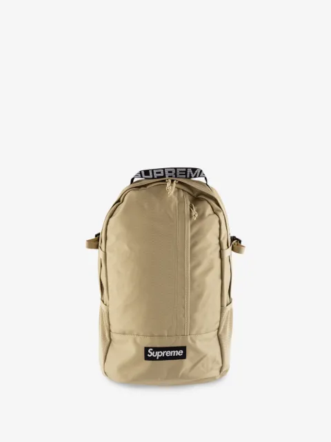 Supreme logo-patch zipper-compartment backpack