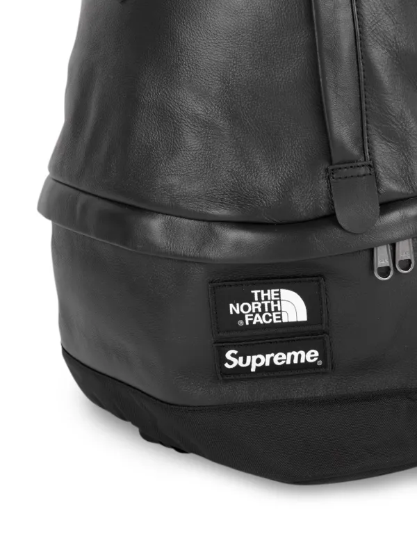 supreme north face leather backpack