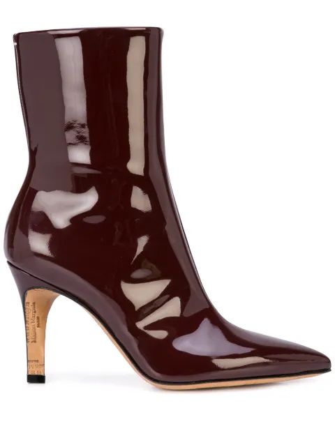 high heel burgundy boots