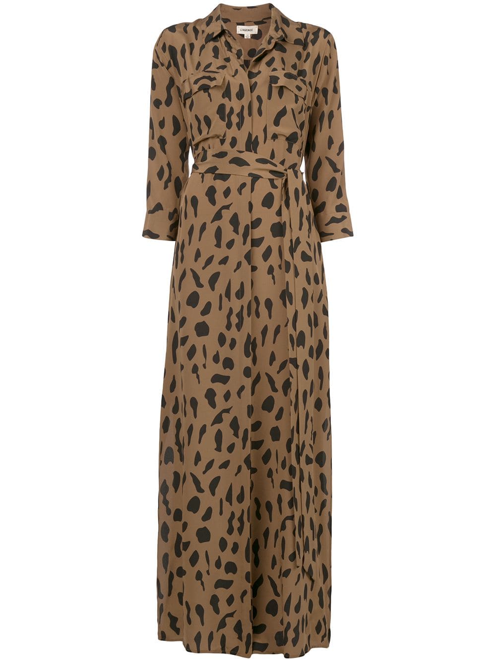 фото L'Agence платье-рубашка с леопардовым принтом