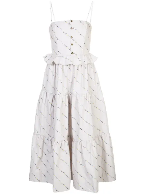 Ganni Dresses FLORAL LAYERED MIDI DRESS