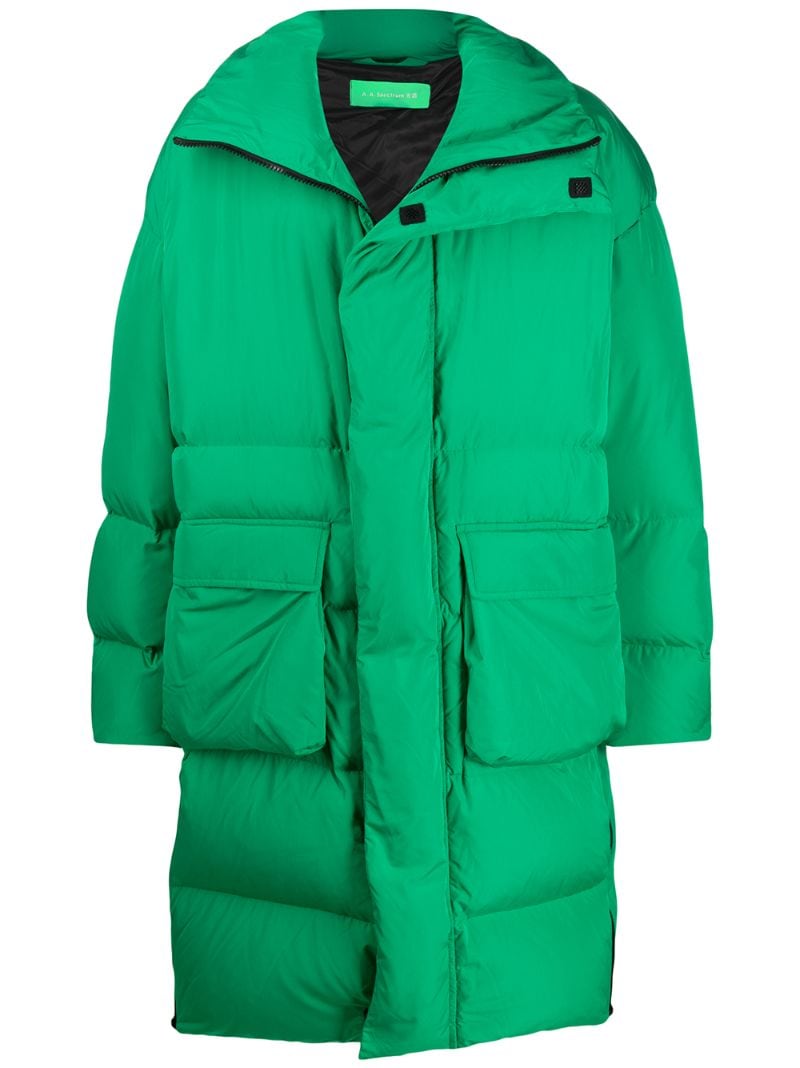 Aa Spectrum Oversized Down Coat In Green