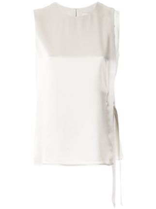 Tory Burch Sleeveless Wrap Satin Blouse - Farfetch