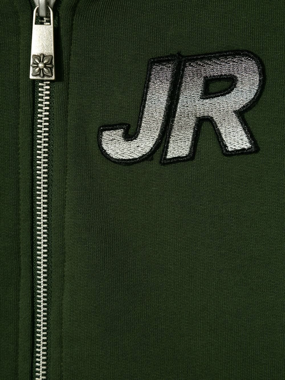 Shop John Richmond Junior Embroidered Logo Hoodie In Green