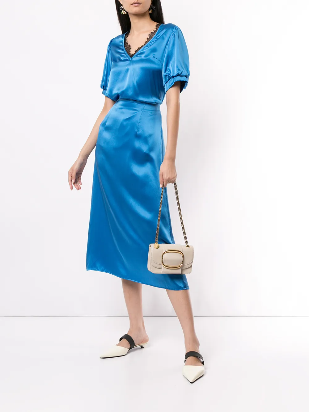 Macgraw Blouse met detail van kant - Blauw