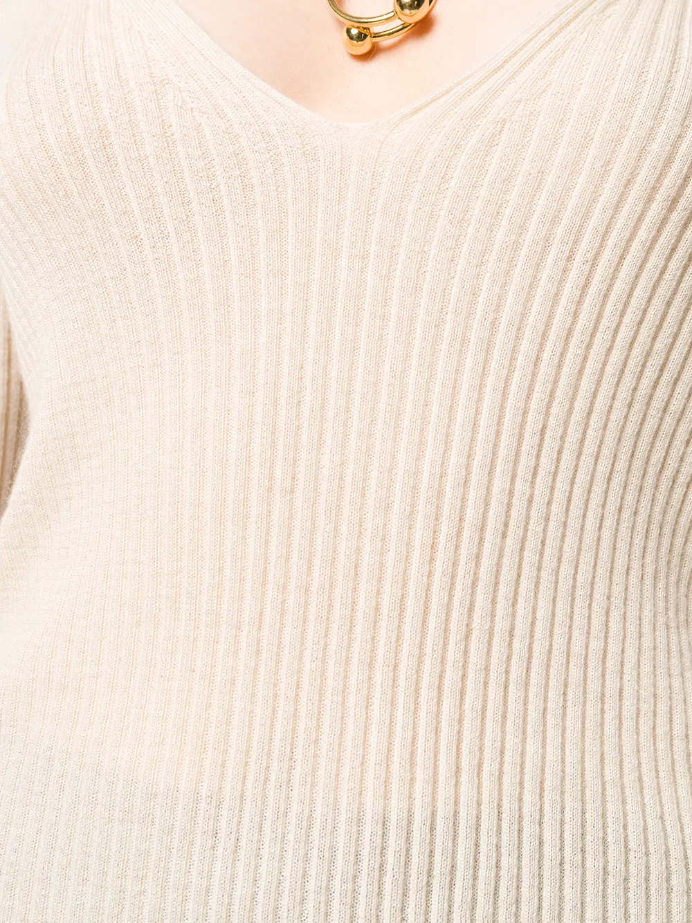 Uma Wang Ribgebreide trui Beige