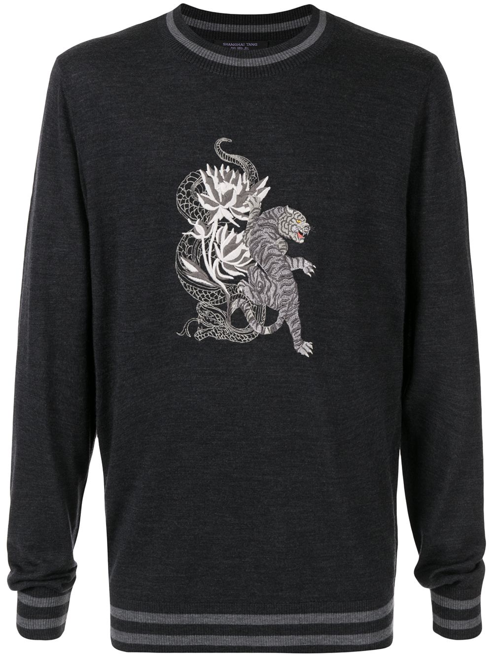 фото Shanghai Tang tiger-embroidered sweatshirt