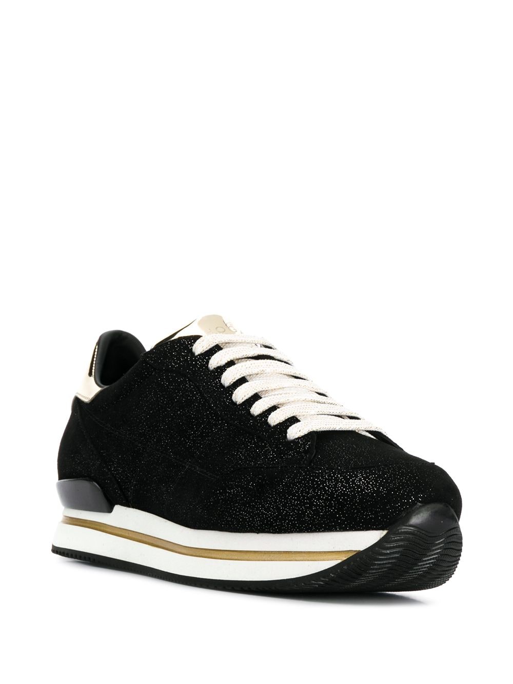 Hogan Vetersneakers met glitter - Zwart