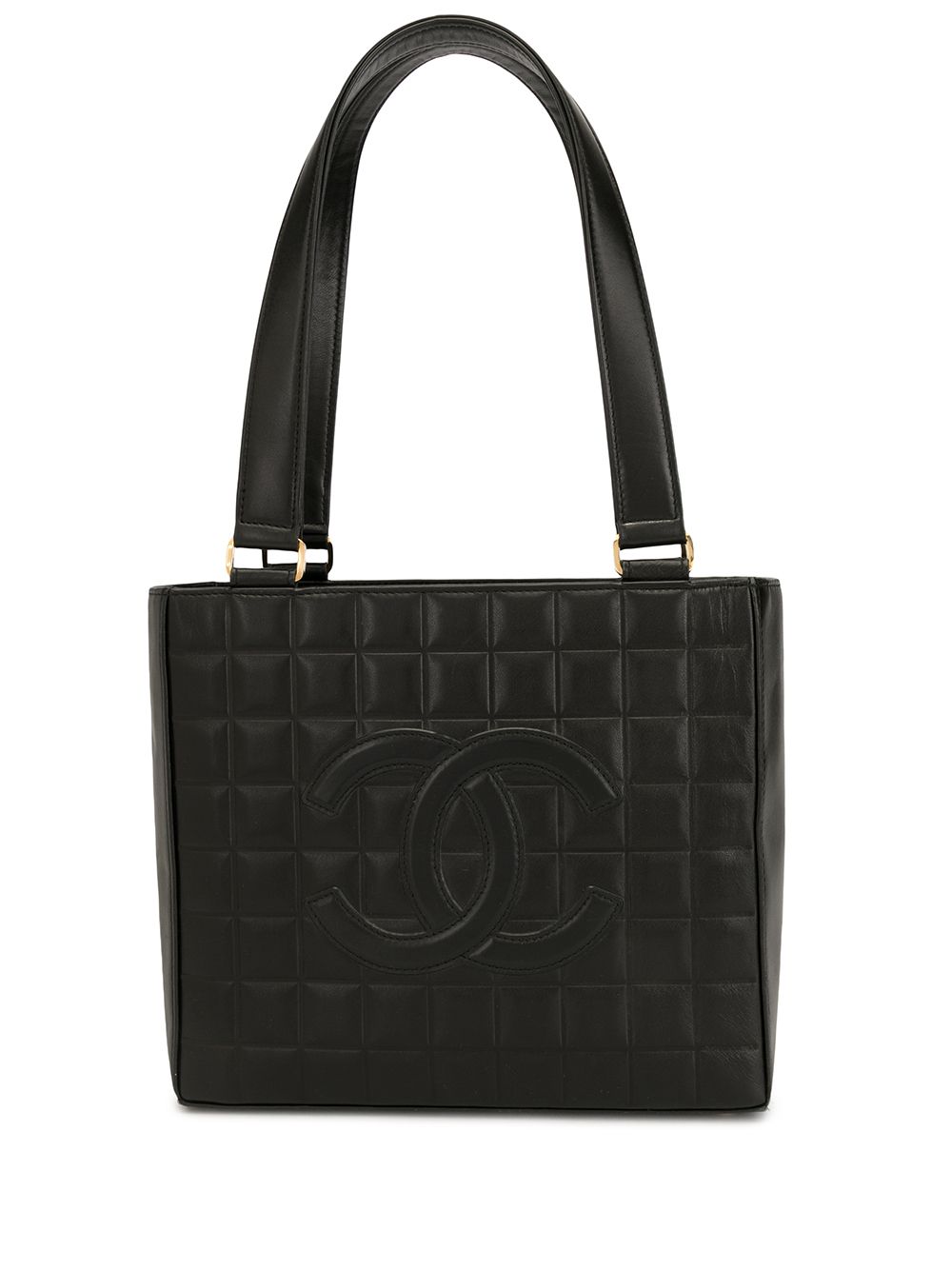 фото Chanel pre-owned сумка-тоут choco bar с логотипом сc