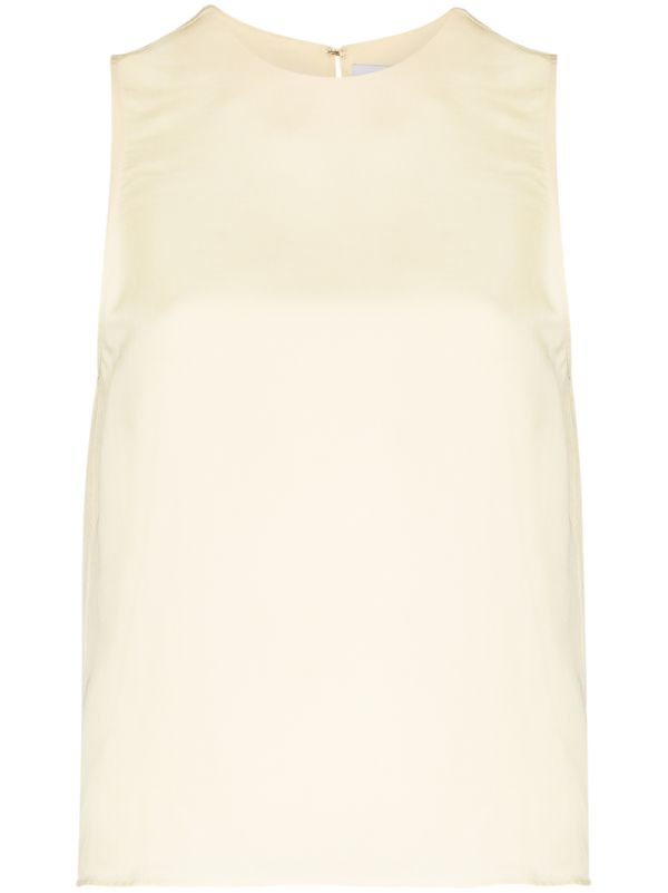 white silk tank top