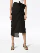 Anemone wrap front midi skirt