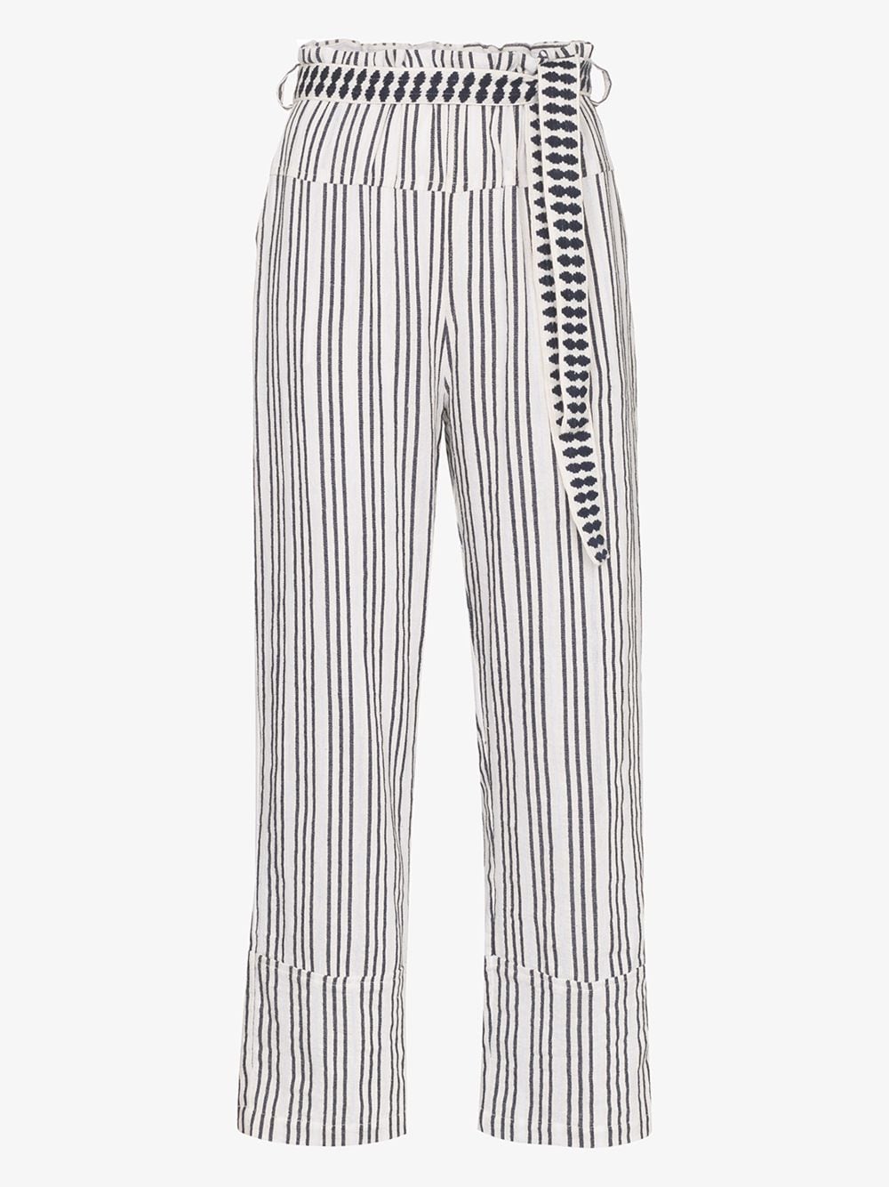 LEMLEM TIGIST PIE STRIPED BELTED TROUSERS,RW202314459383