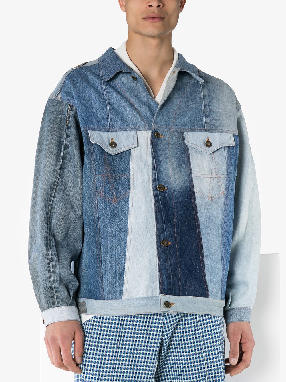 фото Ahluwalia studio sign patchwork denim jacket