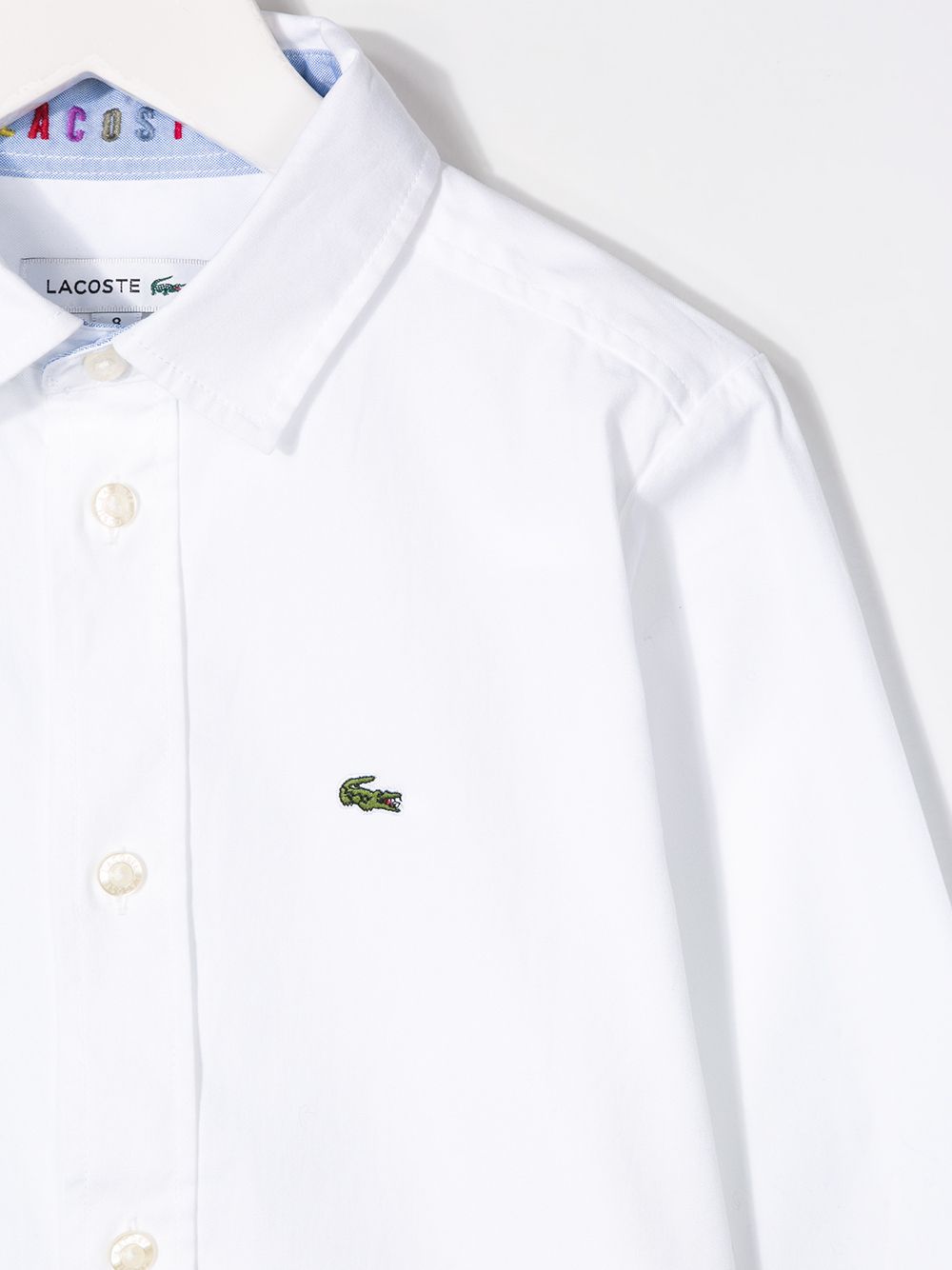 фото Lacoste kids рубашка с вышитым логотипом