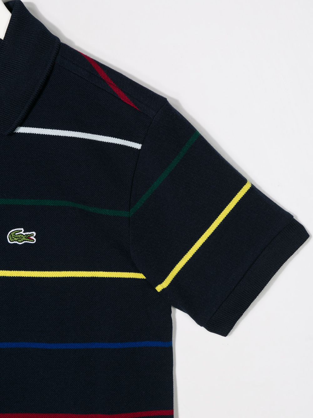 фото Lacoste kids полосатая рубашка-поло с логотипом