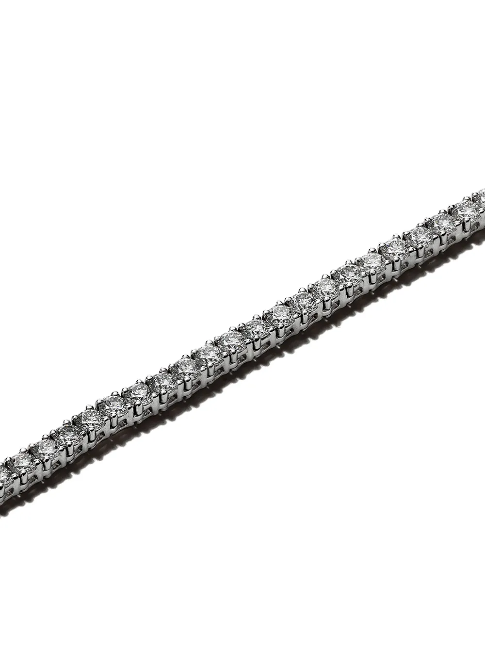 Shop Alinka 18kt White Gold Riviera Diamond Necklace In Silver