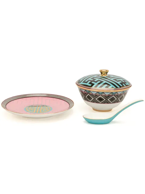 Shanghai Tang Ikat pattern tableware set