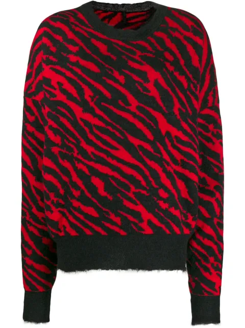 purple zebra print jumper