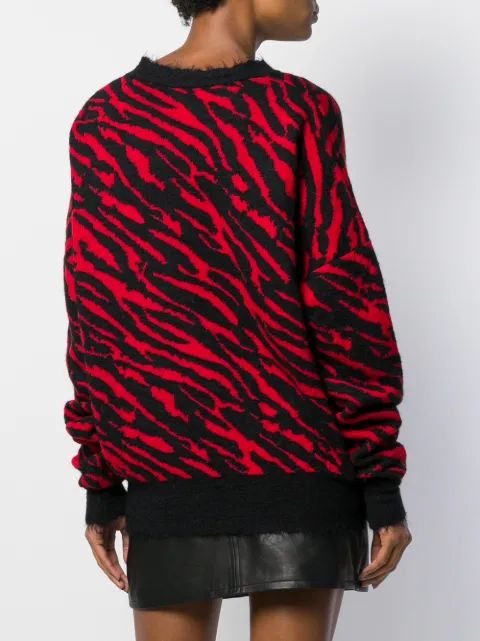 purple zebra print jumper