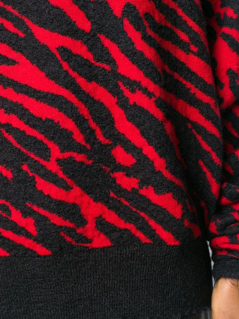 purple zebra print jumper