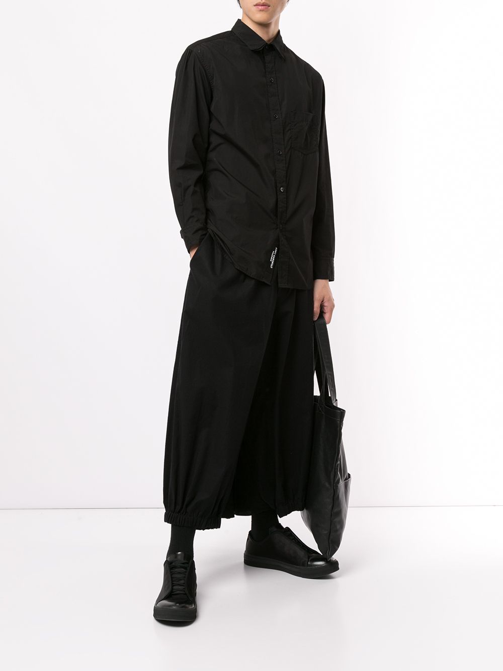 фото Yohji Yamamoto рубашка с многослойным воротником