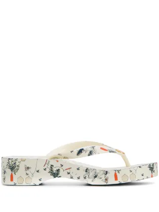 tory burch carved wedge flip flop