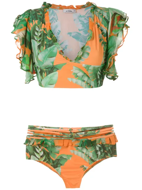 Amir Slama printed crop top bikini set