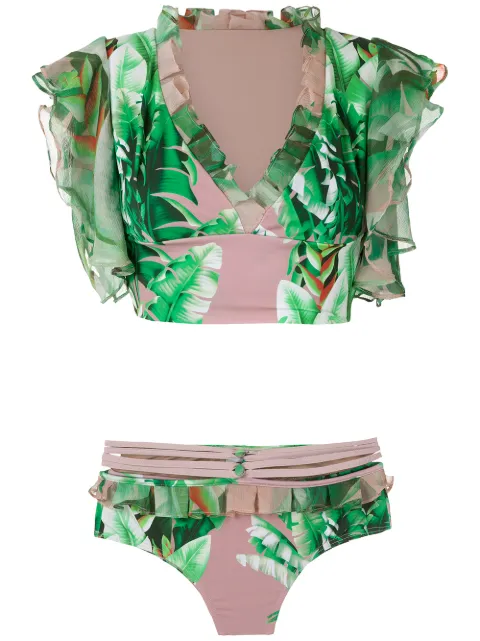 Amir Slama printed crop top bikini set