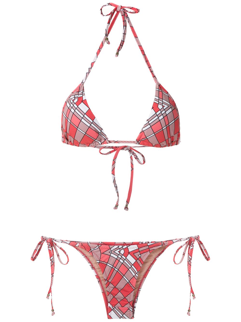 Amir Slama geometric print bikini set - Red