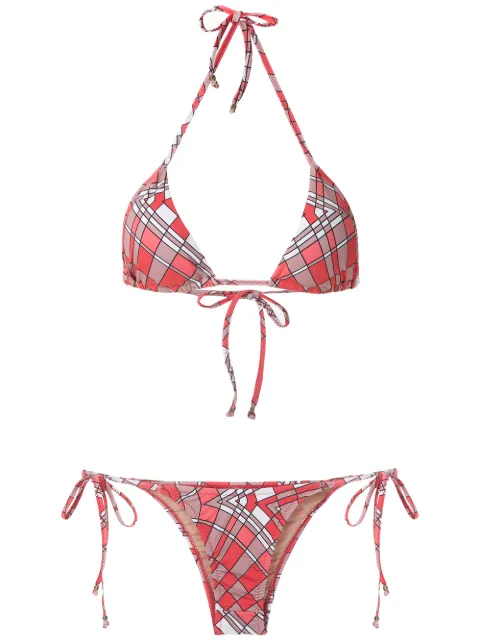 Amir Slama geometric print bikini set