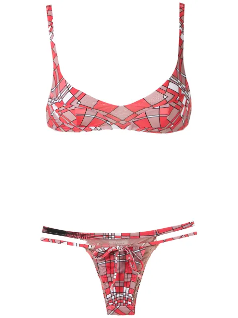 Amir Slama bikini con estampado geométrico