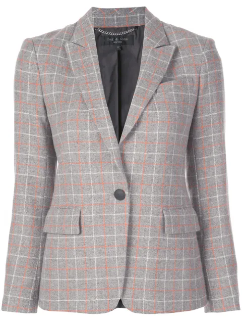 Click to view more detailed imagery on our partner's website Rag & Bone Rylie Check One-button Wool Blazer In Greycheck