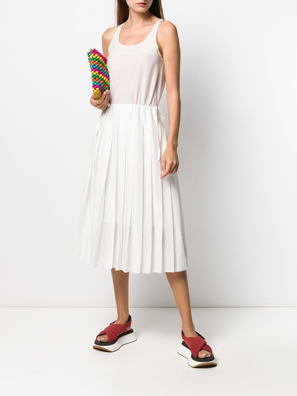 фото Sara Lanzi contrast pleated dress