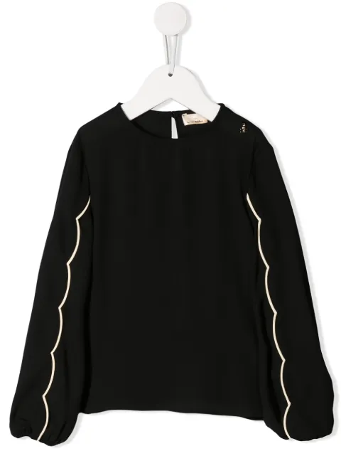 Elisabetta Franchi La Mia Bambina scallop-trim knitted jumper