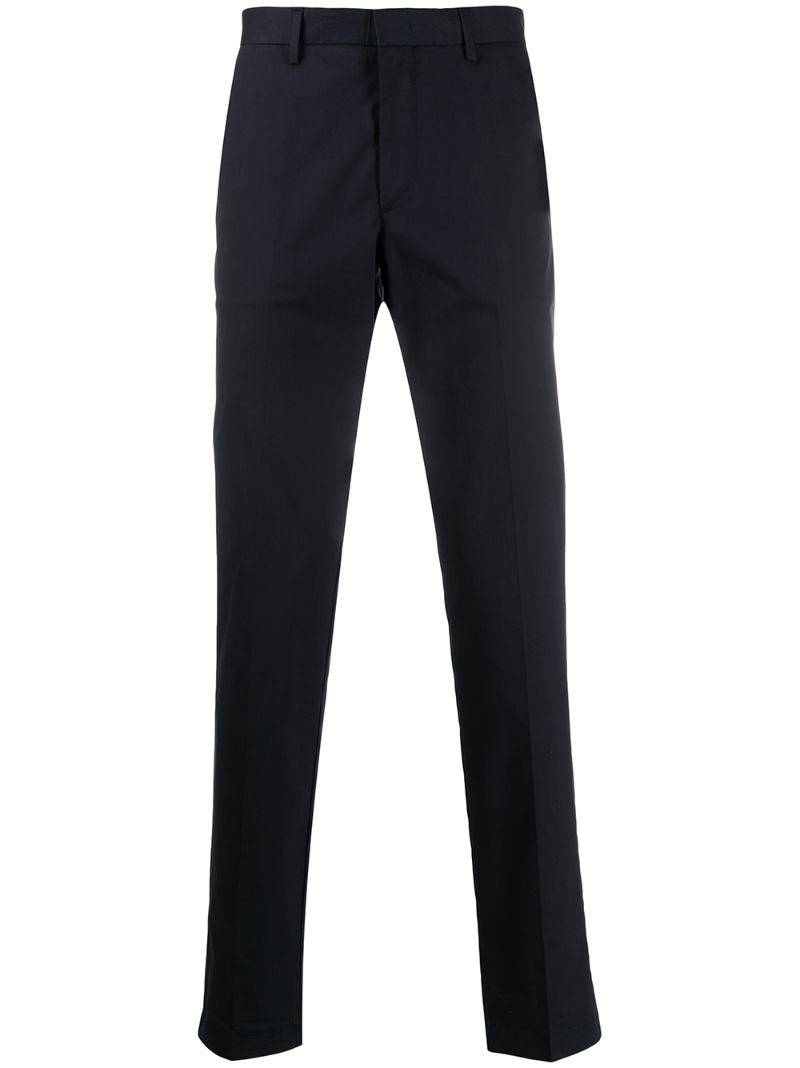 Shop Hugo Boss Slim-fit Straight Trousers In Blue