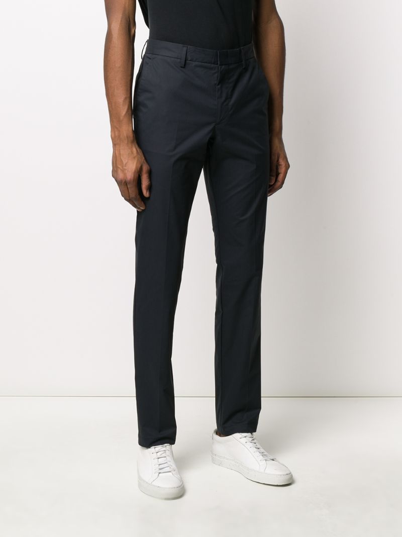 Shop Hugo Boss Slim-fit Straight Trousers In Blue