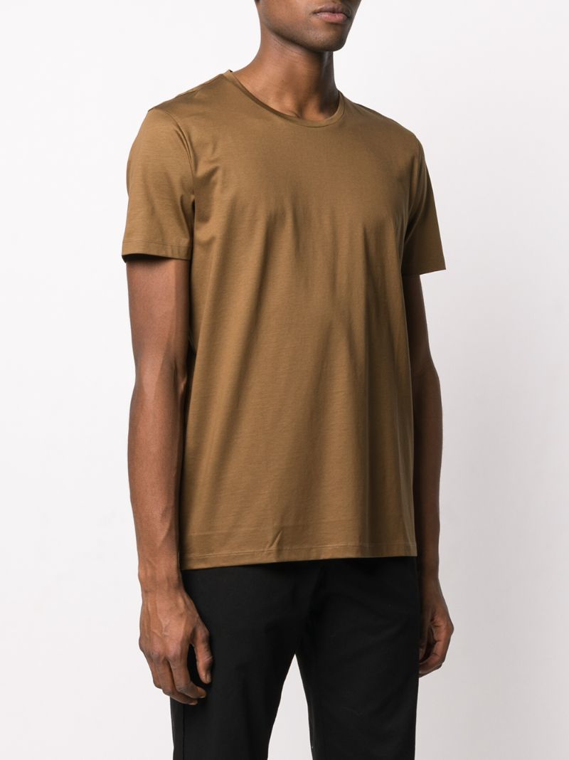 Shop Hugo Boss Crew Neck Cotton T-shirt In Brown