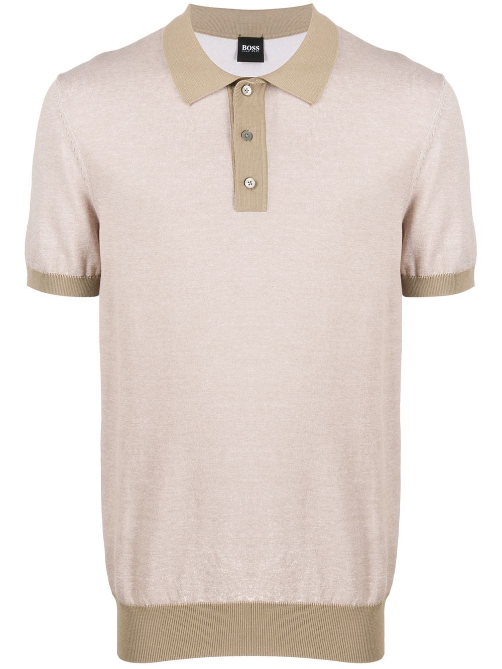 Hugo Boss Colour Block Polo Shirt In Neutrals