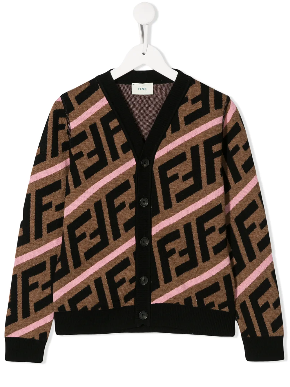 Fendi Kids кардиган с узором FF Fendi Kids кардиган с узором FF