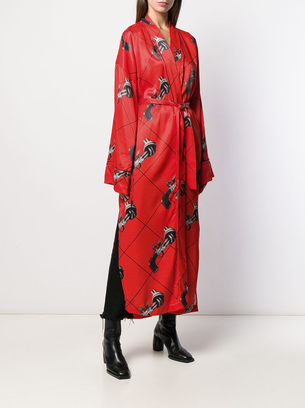 фото Kirin gun print kimono coat