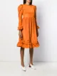 Batsheva vestido midi Praire con volantes