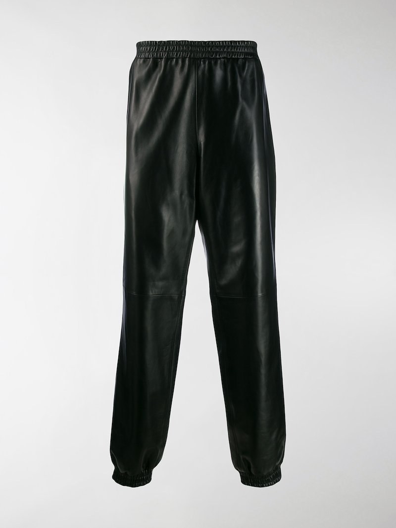 Burberry leather track pants black | MODES