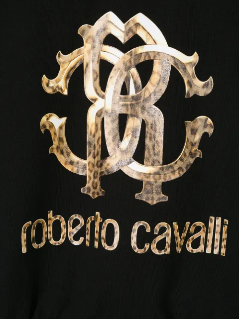 roberto cavalli junior logo print sweatshirt
