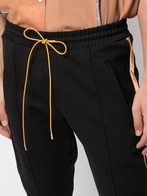 plush fleece lined tuxedo track pants