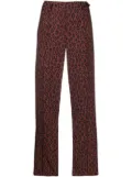 A.P.C. cropped leopard print trousers - Red