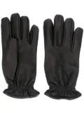 Orciani pebbled leather gloves - Black