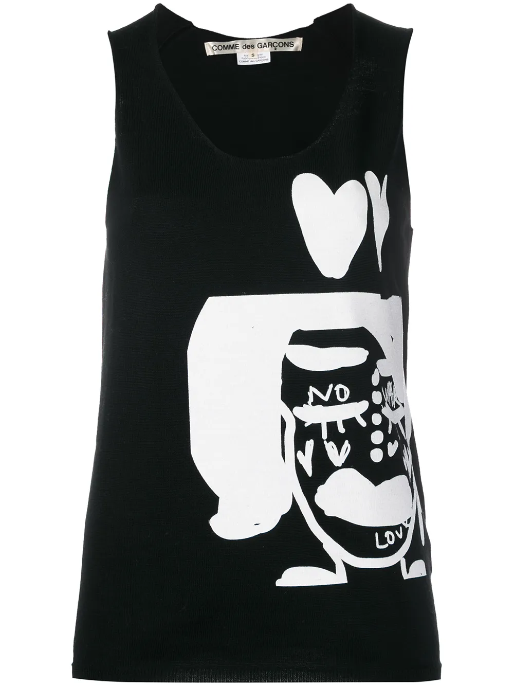 Comme Des Garçons camiseta estampada - Negro