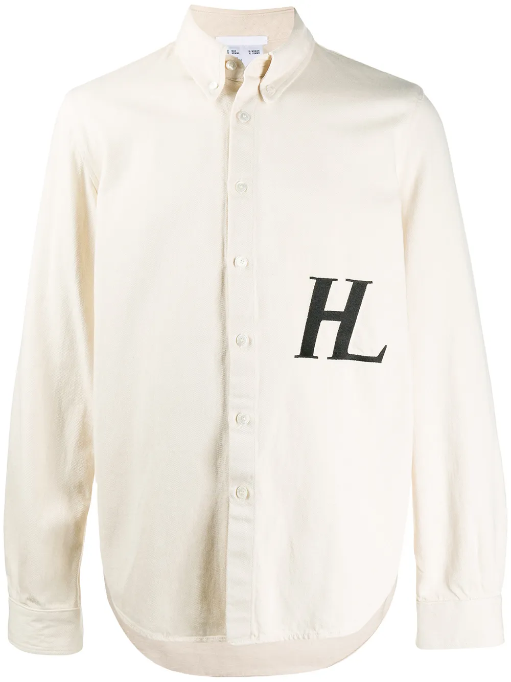 Helmut Lang рубашка с вышитым логотипом