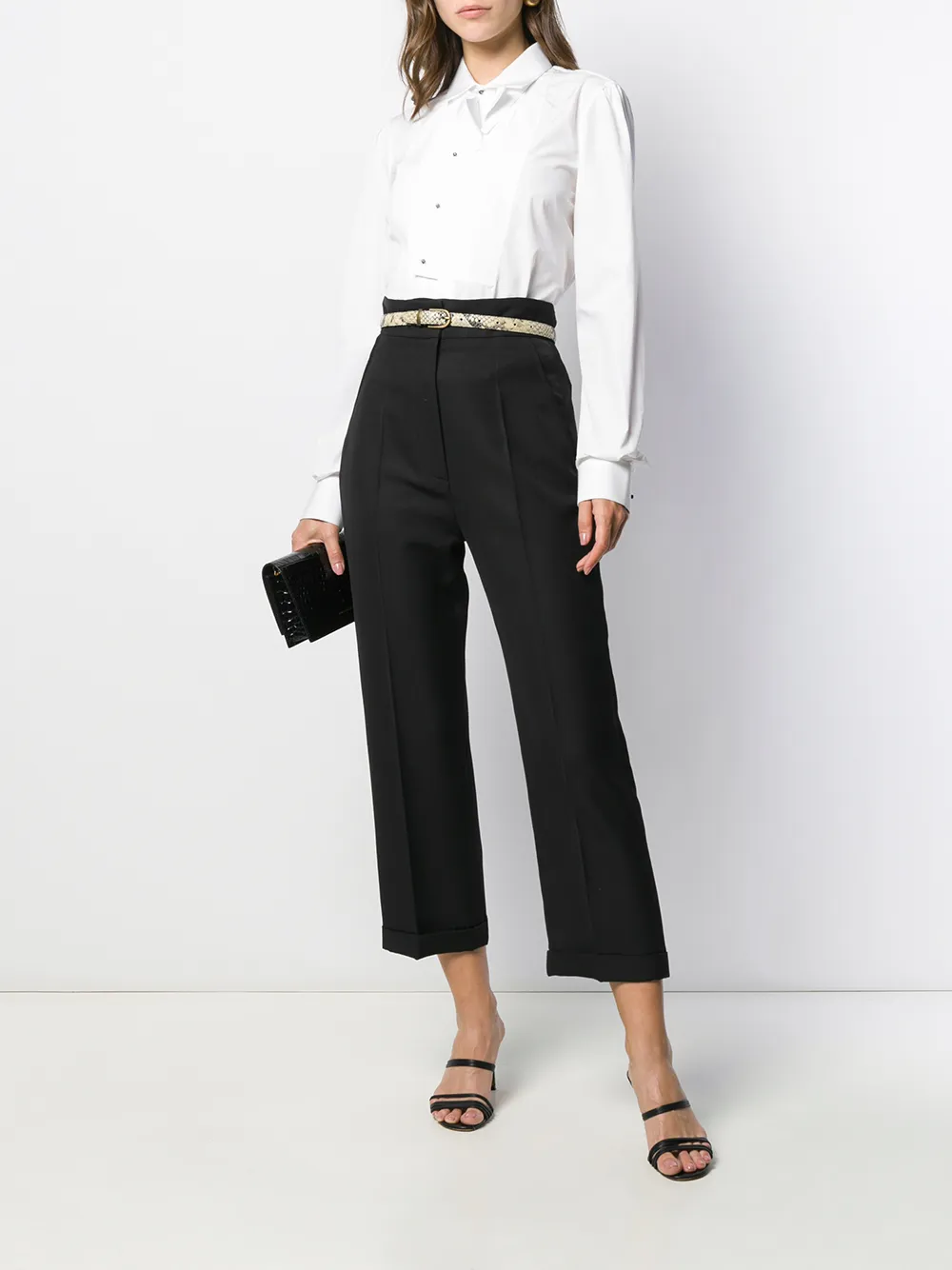 DSQUARED2 Shirt met geplooide bef - Wit