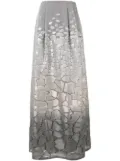 Alberta Ferretti metallic threading a-line skirt - Grey
